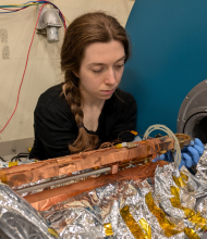 Heather Harrington watching over experiment