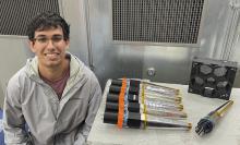 Omar Beesley with research equipment