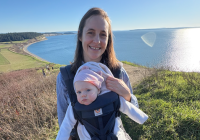 Marilena Loverde with child on waterfront