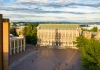 Campus image photo of Red Square shot from a drone.